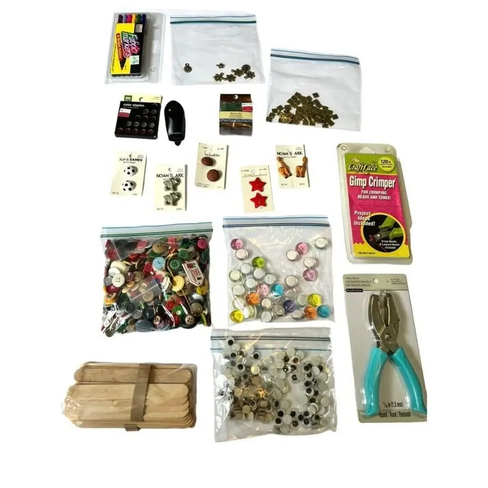 Craft Button Embellishment Lot Tools Letters Flowers Words More
